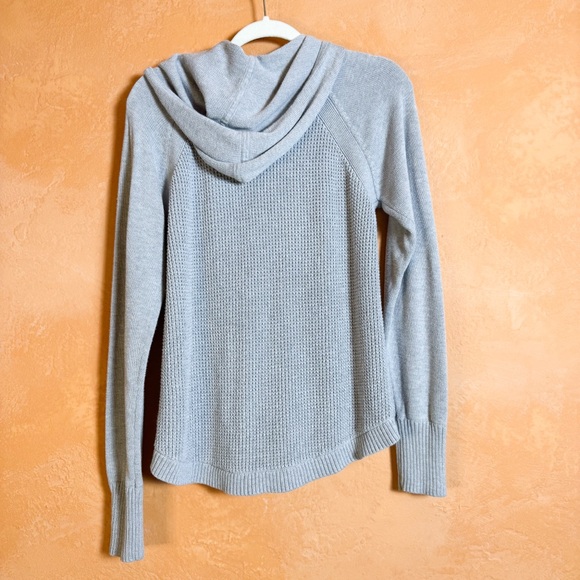 Athleta Gray Zip Front Knit Hoodie Sweater Women’s L - Picture 9 of 11
